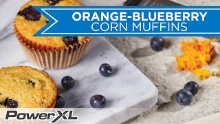 Orange Blueberry Corn Muffins | PowerXL Air Fryer Oven Baking Recipes
