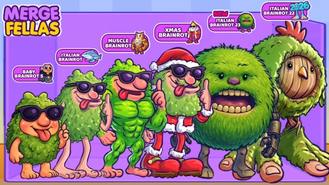 Merge Fellas BOSS + BOSS ⁉️ Brainrot 23,22,1, Muscle, Xmas, Baby 5, - New Update Ultimate max level