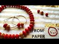 Newspaper Craft || paper bead necklace and earring || Best out of waste || Iris Craft Corner 51