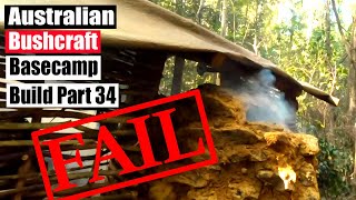 Australian Bushcraft Basecamp Build Part 34 [Fireplace FAIL!...and a steak]