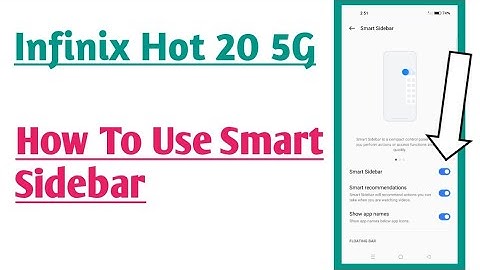 Infinix Hot 20 5G || How To Enable Smart Sidebar Feature And Use
