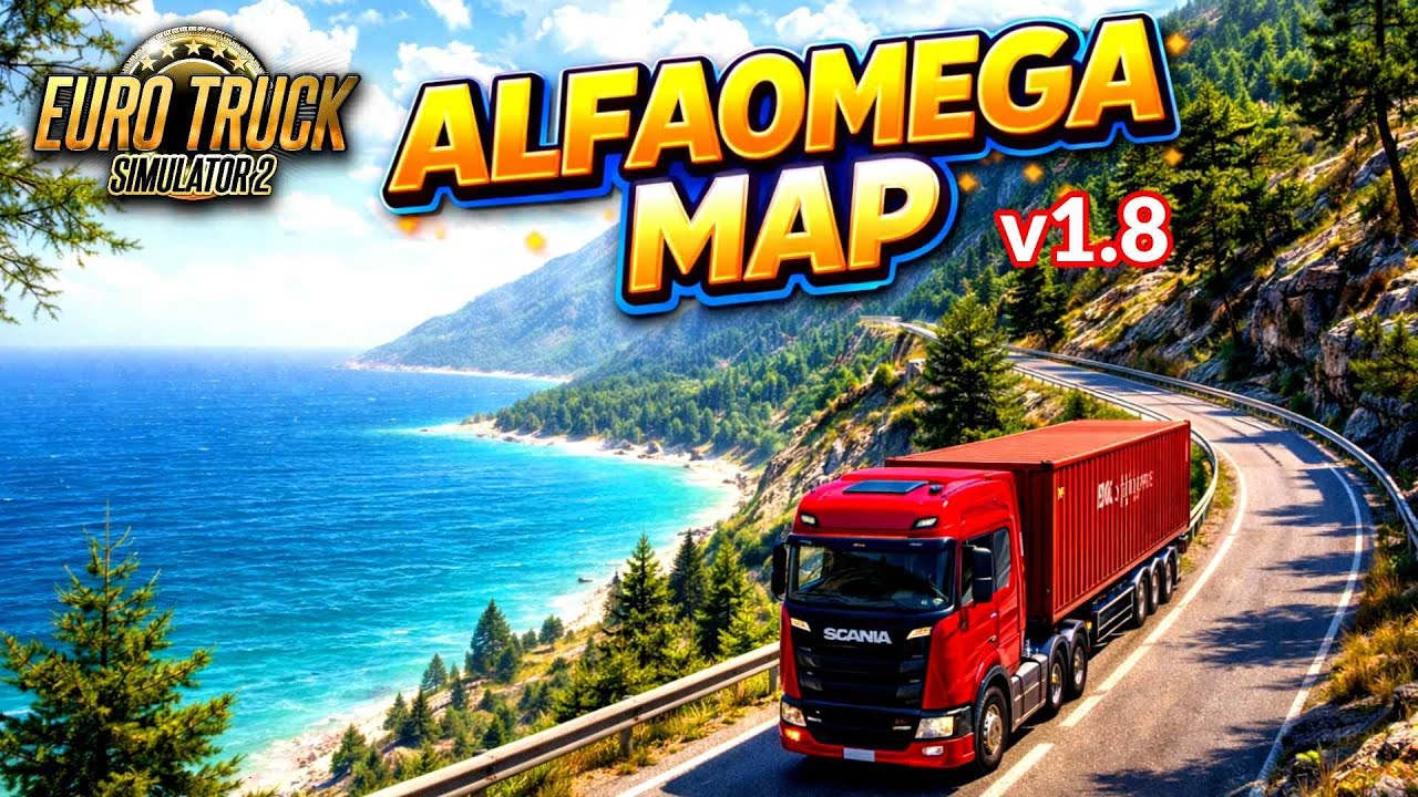 ETS2 1.57 Alfaomega Map v1.8 | AlfaOmega Map – Dangerous Coastal Mountain Roads