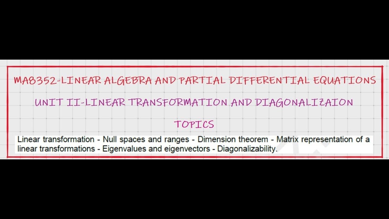 LINEAR TRANSFORMATION INTRODUCTION - YouTube