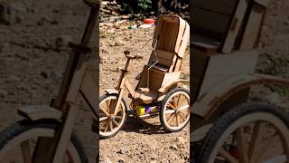 DIY unique battery-powered electric rickshaw #dcmotor #motor #toys #schoolproject #shorts