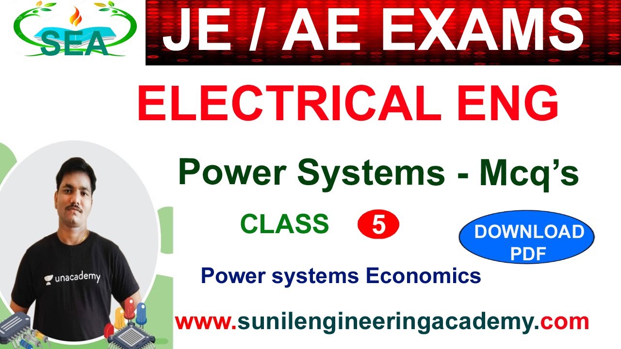Power systems MCQ - 5 By Suneel sir ; Electrical Engineering-SSC JE -RRB JE- BEL EAT