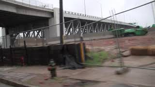 Eastern Terminus of the new Innerbelt Bridge under construction.