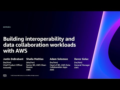 AWS re:Invent 2023 - Building interoperability and data collaboration workloads with AWS (ADM201) Episode cover