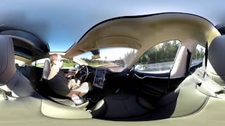 4K - 360 video in car test (GoPro 360 Hero in Tesla S85)