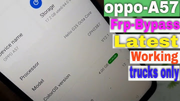 Oppo A57 2022 Android 12 Frp Bypass | oppo A57 (cph2387) frp bypass and google account remove free