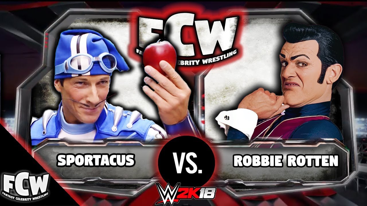 Wwe 2k18 Sportacus Vs Robbie Rotten Lazytown Throwback Fantasy Celebrity Wrestling 2018 Youtube - robbie rotten roblox game