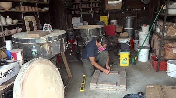 SIMON LEACH POTTERY TV - Reconstructing my propane gas kiln ! (1)  - July 30th