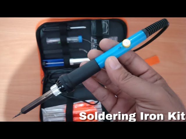 Soldering Iron Kit, 60W gun with Ceramic Heater, 9-in-1 solder kit tool,  Adjustable Temperature 200 to 450℃, Iron Tips, wire, Solder Stand for  Welding