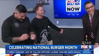 Breakfast Republic's Cluck Burger made live on Fox 5 San Diego