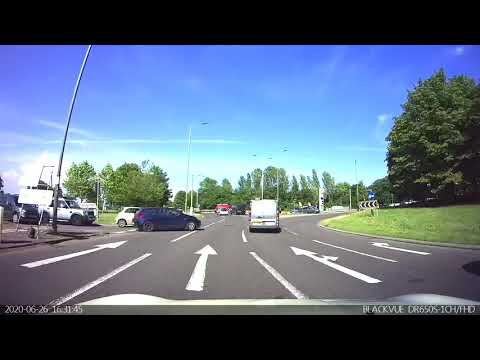 Dangerous driver pulls out at roundabout LR11XFT