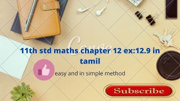 11th std maths chapter 12  example 12.9 In tamil