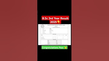 B.Sc 3rd Year Result 2025 Declared | B.Sc 3rd Year Result 2025 |B.Sc Part 3rd Result Dekhe MDSU