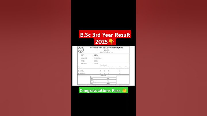 B.Sc 3rd Year Result 2025 Declared | B.Sc 3rd Year Result 2025 |B.Sc Part 3rd Result Dekhe MDSU