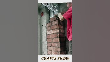 Brick box up laying process to cover the pipe #goodtools #smartwork #craft #viral #short