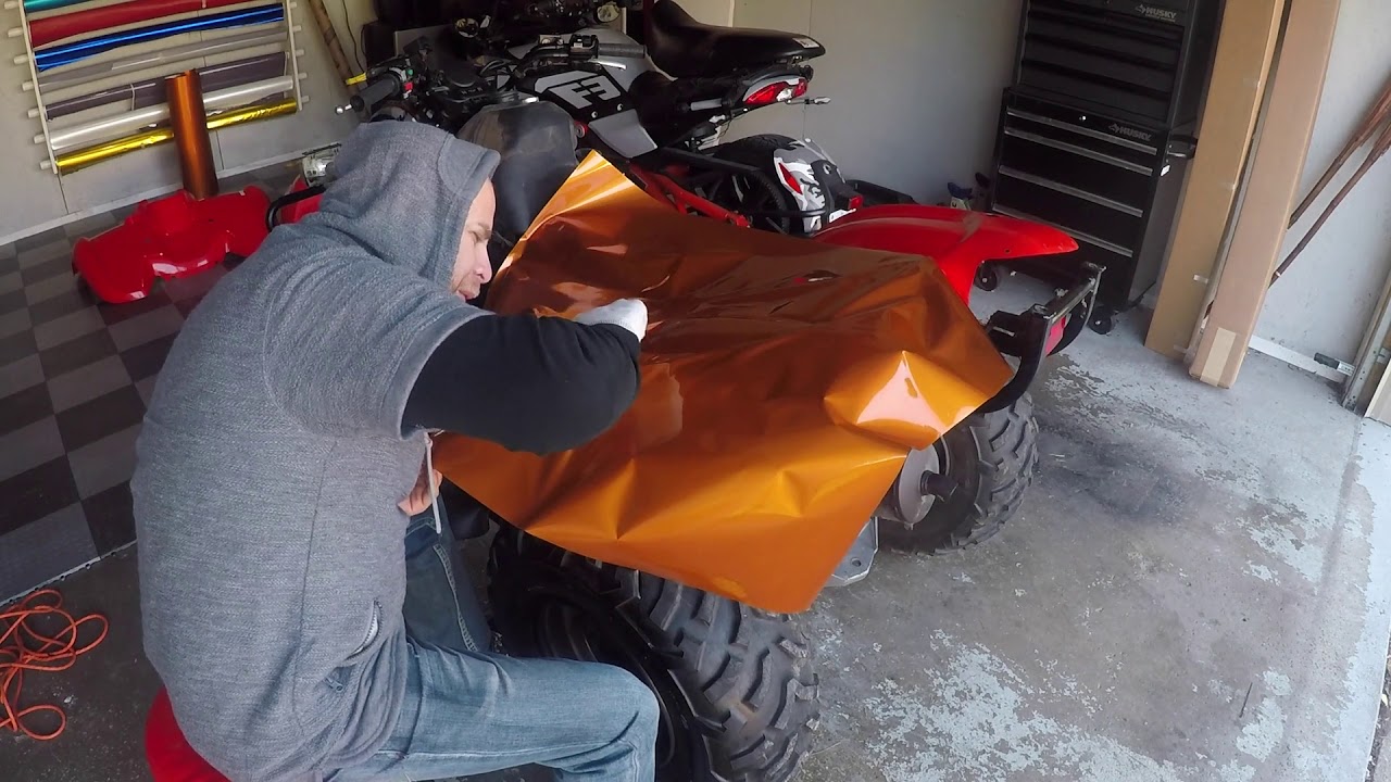 Kawasaki Quad wrapped in liquid Copper - YouTube