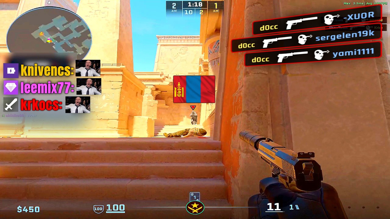 D0cC GETS DESTROYED BY MONGOLIAN 5-STACK ON FACEIT...