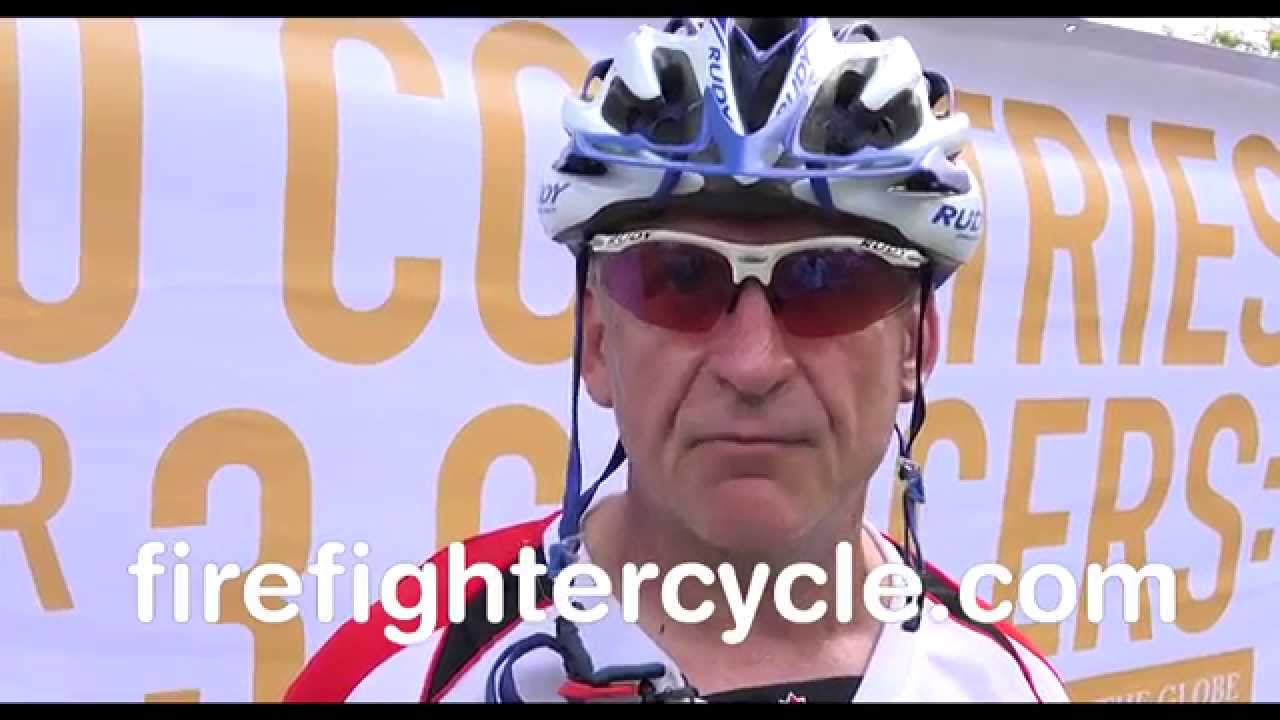 Canadian firefighter on his global cycling tour for cancer research