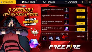 CORRE!! 2° CAPÍTULO DE VOLTA? SKINS DE GRAÇA, PEGUE DIMAS NO 9° ANIVERSÁRIO, CUBO MÁGICO - FREE FIRE
