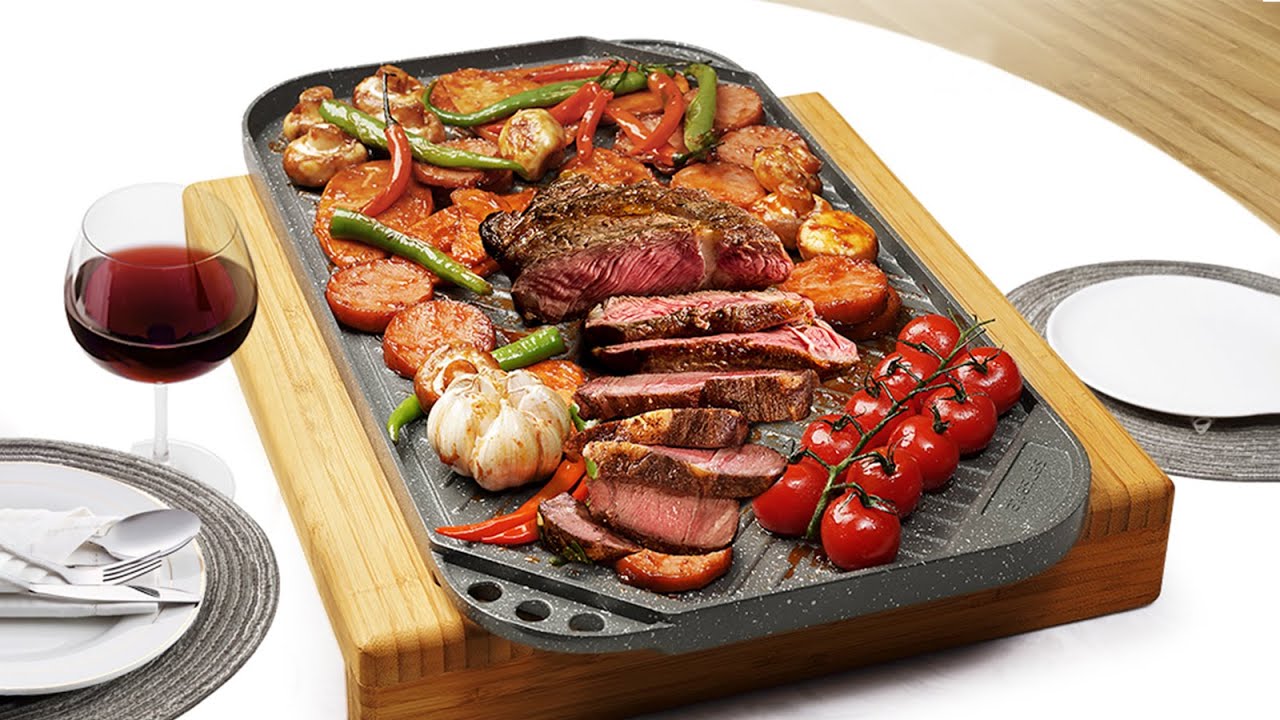 SENSARTE Nonstick Griddle Pan | Double Sided Stovetop Grill | Cast Aluminum | Outdoors Camping + BBQ