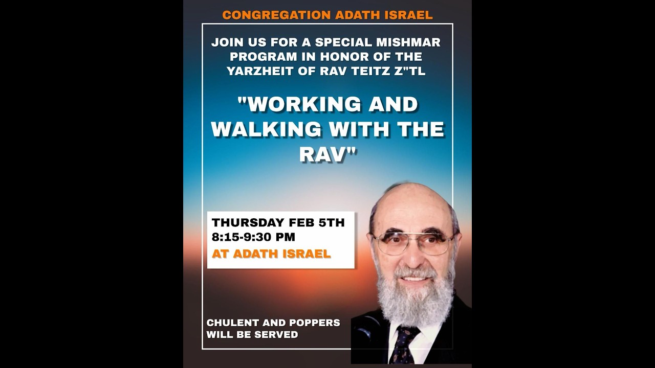 Working and Walking with the Rav