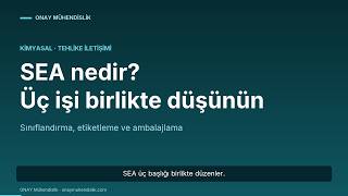 SEA Yönetmeliği Nedir? Sınıflandırma, Etiket, Ambalaj — ONAY Mühendislik videosu