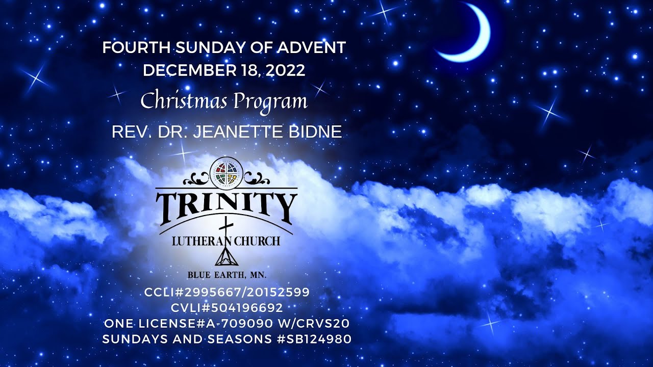 Trinity Lutheran Church, Blue Earth, MN. Christmas Program. Live Stream Worship. December 18