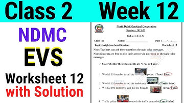 NDMC Class 2 EVS Week 12 Worksheet 12 (18/8/21) || worksheet 12 Class 2nd evs week 12 solution