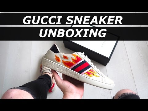 gucci ace sneaker with flames