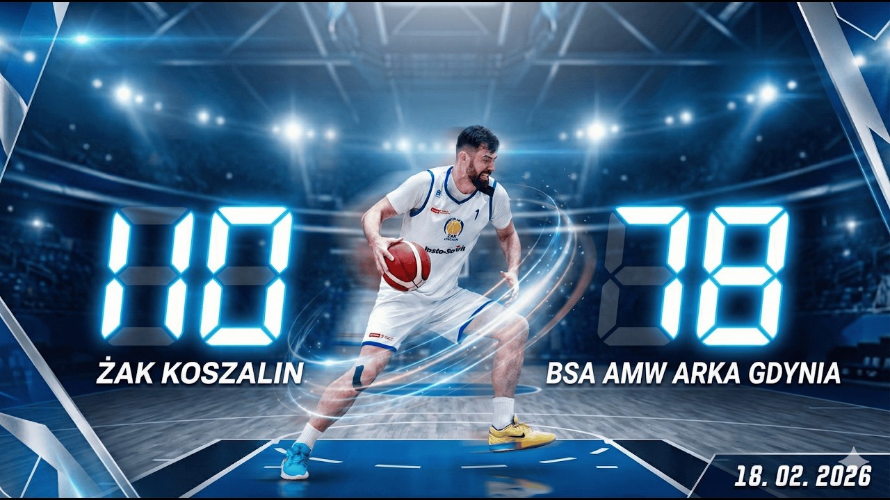 Żak Koszalin - AMW Arka Gdynia (2 LM) - 110:78 - Skrót meczu