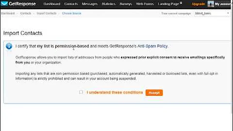 import email addresses to autoresponder