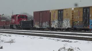 A CPKC Railroad switching movement. Franklin Park Illinois. 2-15-2025.