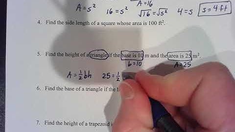 Working Backwards with Area Problems