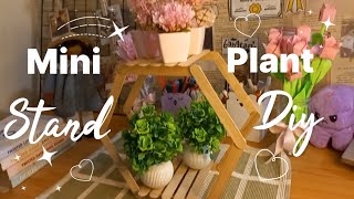DIY Mini Plant Stand with Popsicle Sticks 🌿🪴|Easy Home Decor Idea✨🏡 screenshot 5