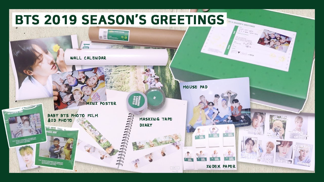 2019 공식 시즌그리팅 개봉기!! 방탄소년단 시그&벽걸이달력 BTS 2019 SEASON’S GREETINGS & WALL ...