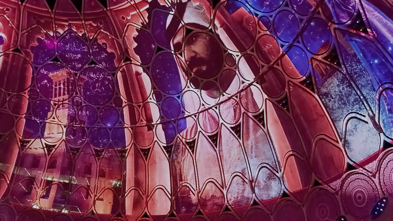 Expo 2020 Dubai lighting show in world biggest pavilion.