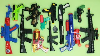 Collection 7 Sniper Rifles, AK47 guns, Glock pistol, water gun, Machine Gun, M416 Shotgun, Nerfgun