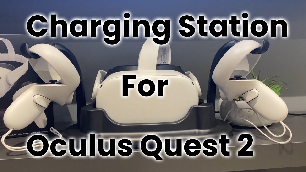 BEO Station de charge, compatible pour casque Meta Quest 2, support de  charge avec lumière LED, support mural de bureau pour casque et contrôleur,  avec connecteur USB-C, accessoires Oculus Quest 2