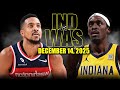Indiana Pacers Vs Washington Wizards Full Game Highlights December 14 2025 NBA Season 