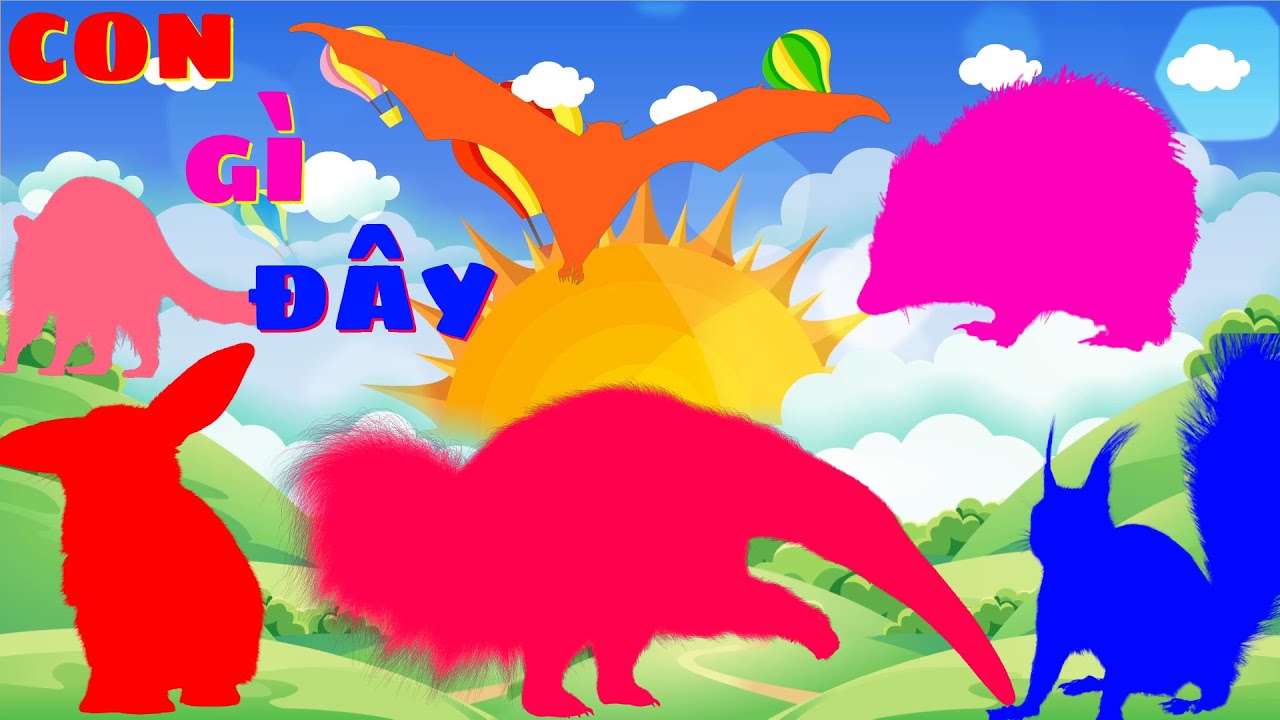 Con Vật Cho Bé Học Nói | Con Gì Đây - Con Dơi, Thỏ, Nhím, Cáo, Sóc, Gấu Mèo | Song Ngữ Anh Việt