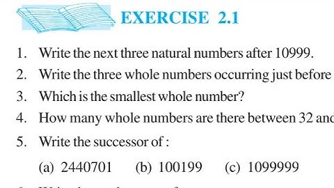 Class 6th maths Chapter 2 l  NCERT l whole number l Exercise 2.1 Class 6 math l CBSE BOARD Q1 to Q8
