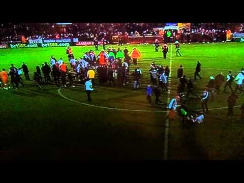 Stevenage v Newcastle: Fan punches player