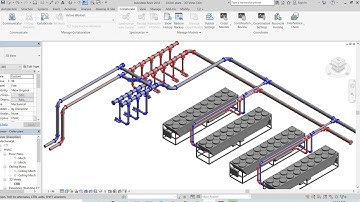 revit chilled water pump room design (chiller and pump placement and piping connections in revit)