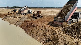 EP31!Wonderful Hyundai 25-ton Dump Truck DumpingSoil Filling Side Land & Komatsu SHANTU DH17