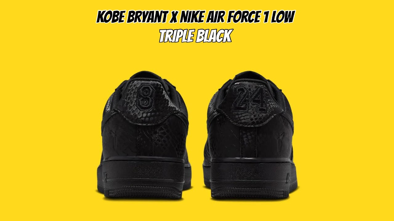 Kobe Bryant x Nike Air Force 1 Low Triple Black - YouTube