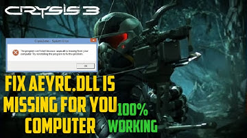 How to Fix [Aeyrc.dll] is Missing for your computer [Crysis 3 Game ] in Urdu/ Hindi