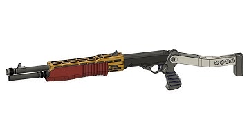 3D modeling Franchi SPAS-12 shotgun (timelapse)